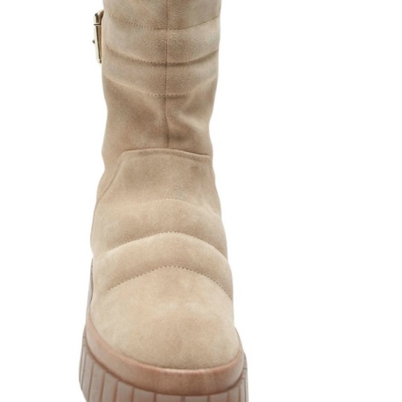 FREE PEOPLE FABLE SUEDE FAUX FUR LINED SAND-SUEDE BOOTS Multiple Szs • NWT - Picture 2 of 5